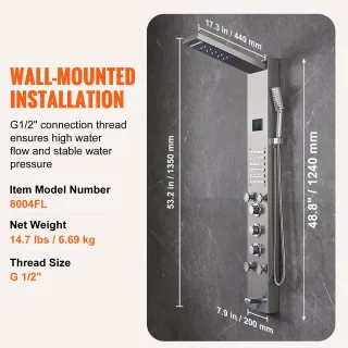 Sistema di pannelli doccia 6 modalità doccia LED