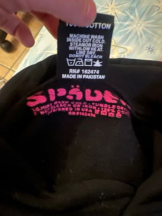 Felpa SP5DER nera con stampa ragno