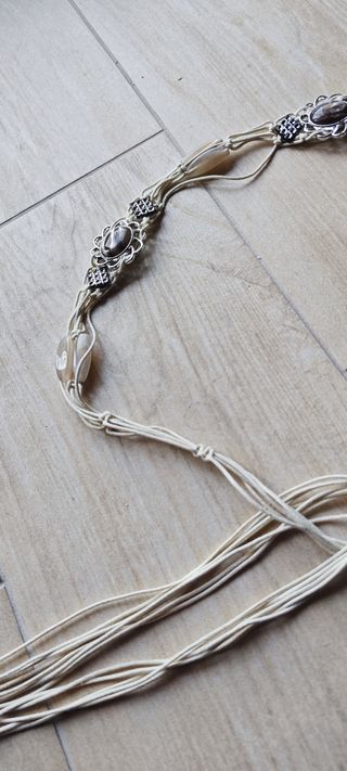 Cintura Macramè Boho Beige/Bianco
