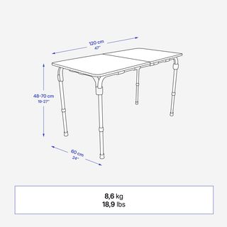 Mesa de camping plegable y ajustable, 4/6 personas, con
