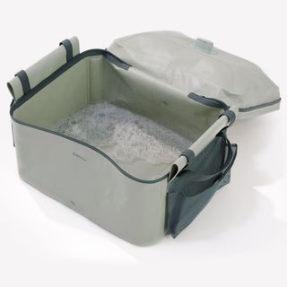 Fregadero compacto de camping 10L con depósito para aguas