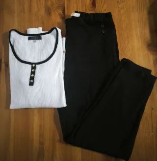 Conjunto S.COCCI Talla L-XL Blanco y Negro