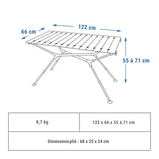 Mesa plegable de madera de camping 4-6 personas con