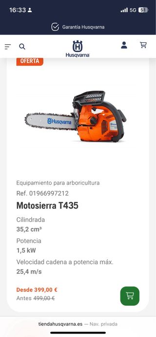 Motosierra Husqvarna T435