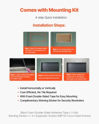 Nicchia per Doccia 33,0 x 63,5 x 10,2 cm Nicchia