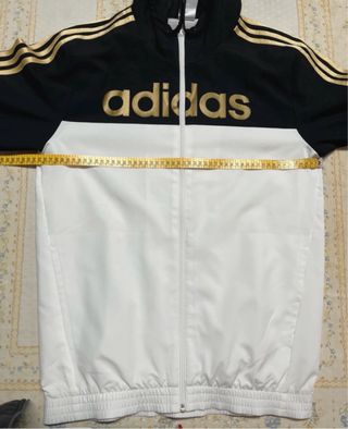 Chaqueta Adidas Retro Cortavientos Blanca y Negra