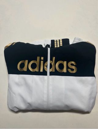 Chaqueta Adidas Retro Cortavientos Blanca y Negra