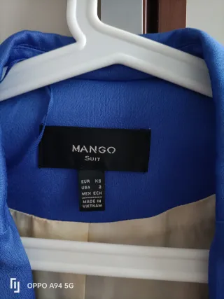 Giacca doppiopetto Mango blu e oro XS