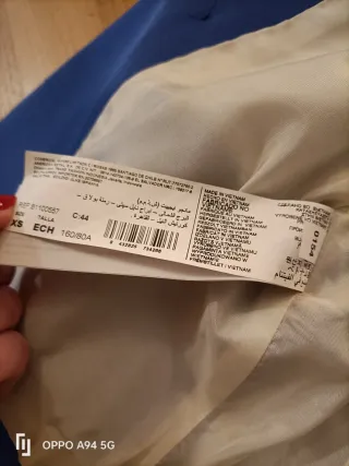 Giacca doppiopetto Mango blu e oro XS