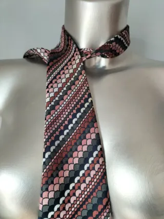 Corbata vintage con estampado geométrico
