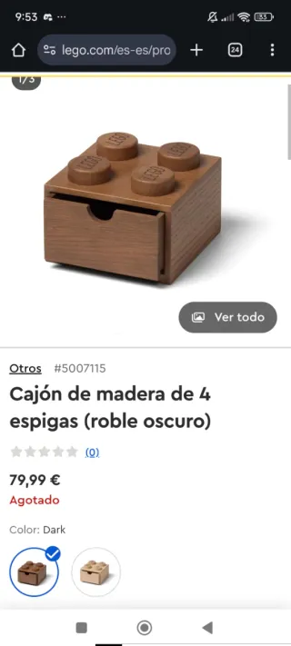 Cajas de madera Lego roble