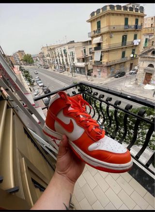 Nike Dunk High Arancione Bianco