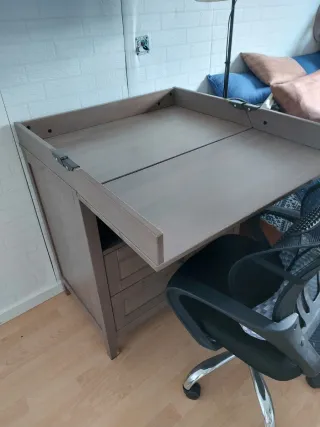 Aparador escritorio madera y metal