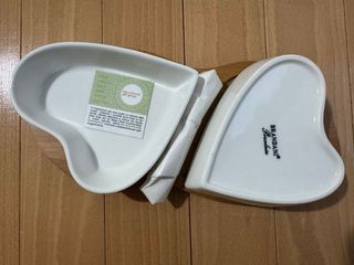 Antipastiera Brandani 2 cuori legno ceramica