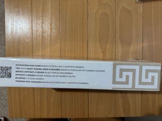 Antipastiera Brandani 2 cuori legno ceramica