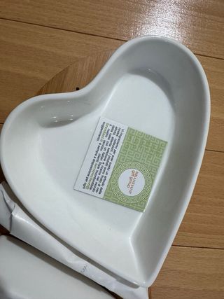 Antipastiera Brandani 2 cuori legno ceramica