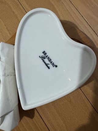 Antipastiera Brandani 2 cuori legno ceramica