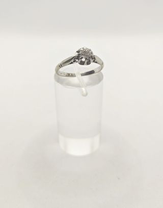 Solitario oro blanco 18k circonita, 2.19 g, T-15.