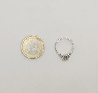 Solitario oro blanco 18k circonita, 2.19 g, T-15.