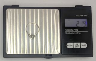 Solitario oro blanco 18k circonita, 2.19 g, T-15.