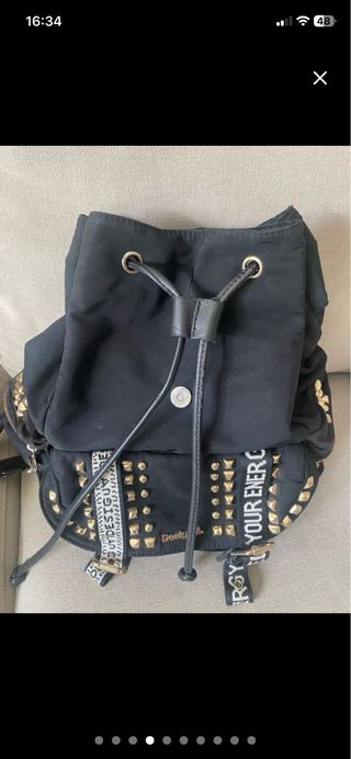 Mochila Desigual Negra Tachuelas