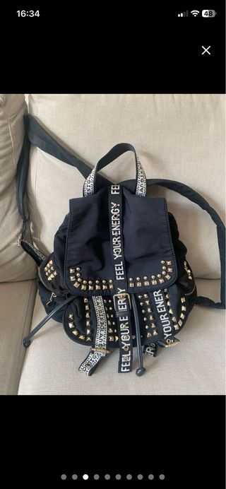 Mochila Desigual Negra Tachuelas