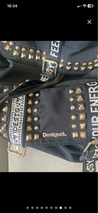 Mochila Desigual Negra Tachuelas