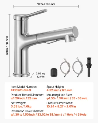 Rubinetto Monocomando per Lavello Cucina Acciaio