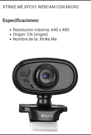 Webcam Xtrike-me XPC01 con micro Negra Nueva