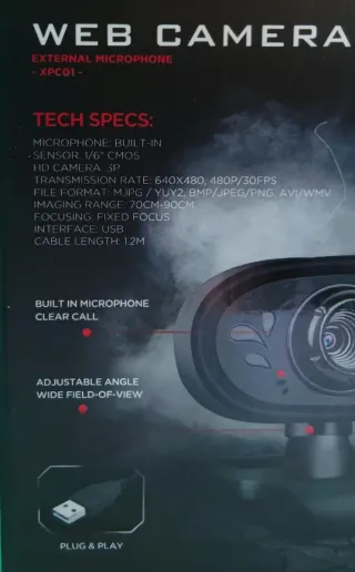 Webcam Xtrike-me XPC01 con micro Negra Nueva