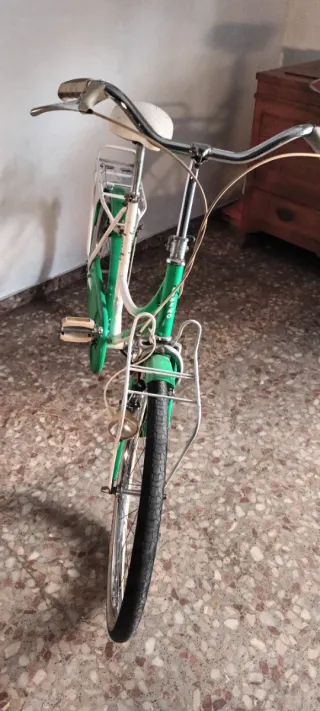 Bicicleta antigua verde