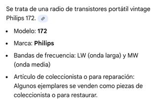Radio Philips 172 Vintage
