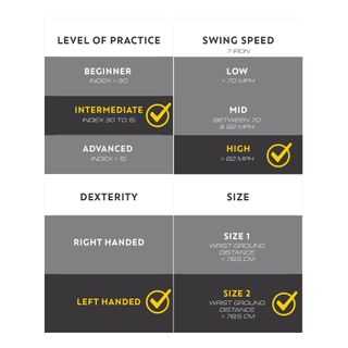 Wedge golf 500 vel. rápida zurdo talla 2