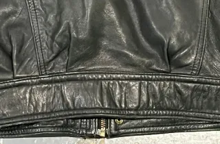 Cazadora de cuero ovino negra