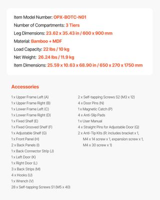 Mobiletto Portaoggetti Sopra WC 650 x 270 x 1750mm