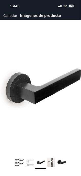 Maneta de puerta negra interior