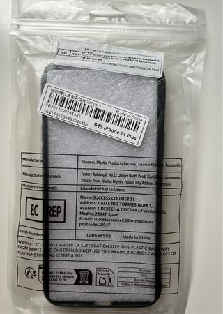 Custodia iPhone 14 Plus a righe blu