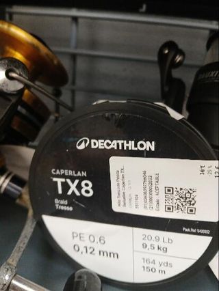 Hilo Trenzado Pesca Señuelos Caperlan TX8 Gris 8 Hebras 150m