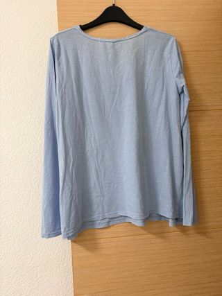 Camiseta oversize algodón azul