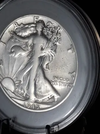 Moneda 1945 Medio Dólar Plata USA
