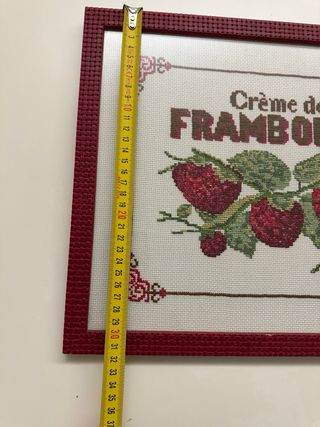 Cuadro Punto de Cruz Frambuesas