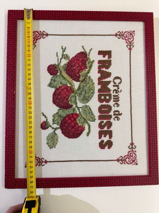Cuadro Punto de Cruz Frambuesas