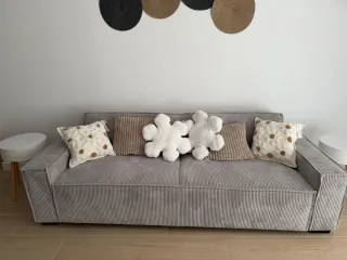 Sofá Cama Gris 3 Plazas Canalé. Nuevo