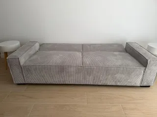Sofá Cama Gris 3 Plazas Canalé. Nuevo