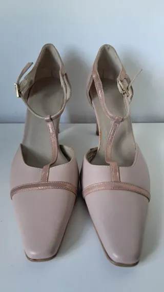 Zapatos piel rosa pálido T39