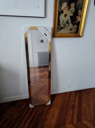 Espejo de pared dorado 120x37cm