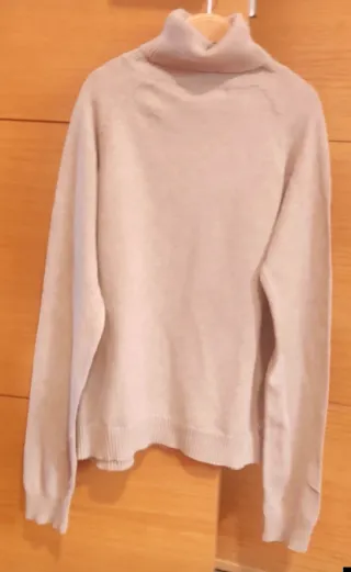 Jersey Zara mujer cuello alto beige