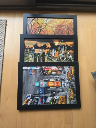 3 Marcos de fotos negros 43x32