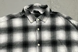 Camisa cuadros invierno gris y blanco