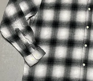 Camisa cuadros invierno gris y blanco
